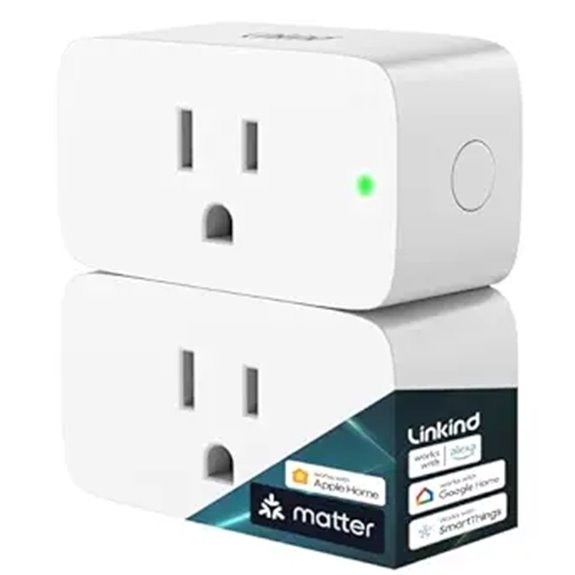 Linkind Matter Smart Plug 2-Pack with App & Voice Control