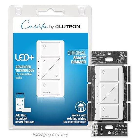 Lutron Caseta Smart Dimmer Switch 150W White