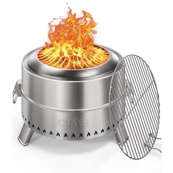 CIAYS Smokeless Firepit with Grill and Accessories