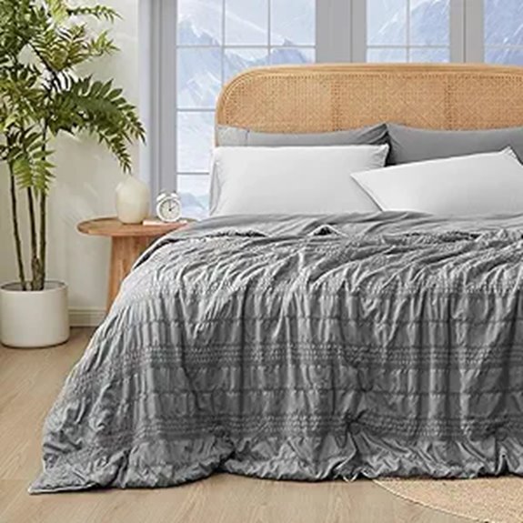 Cozy Bliss Seersucker Cooling Queen Comforter