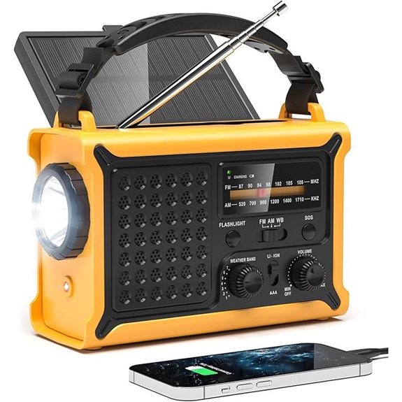 NOAA Emergency Radio with Solar Hand Crank Flashlight