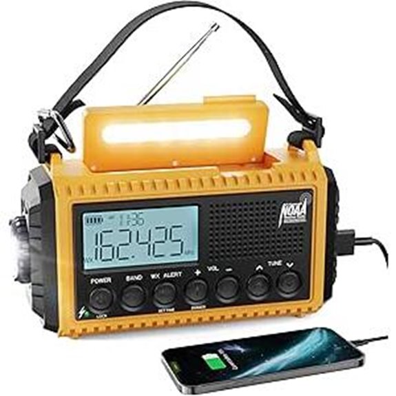 Raynic Emergency Radio with Solar AM/FM Charger Flashlight