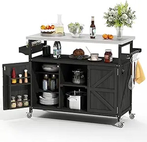 Stainless Steel Outdoor Kitchen Cart with Lockable Wheels