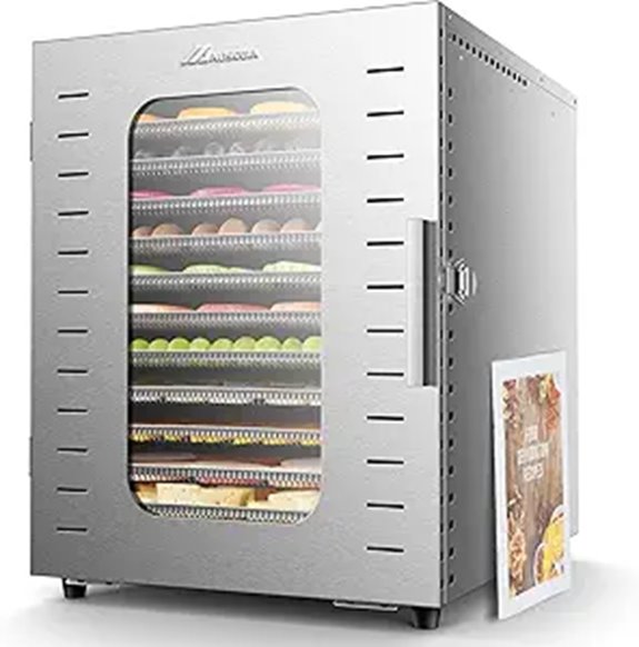Commercial 12-Tray Food Dehydrator with Stainless Steel