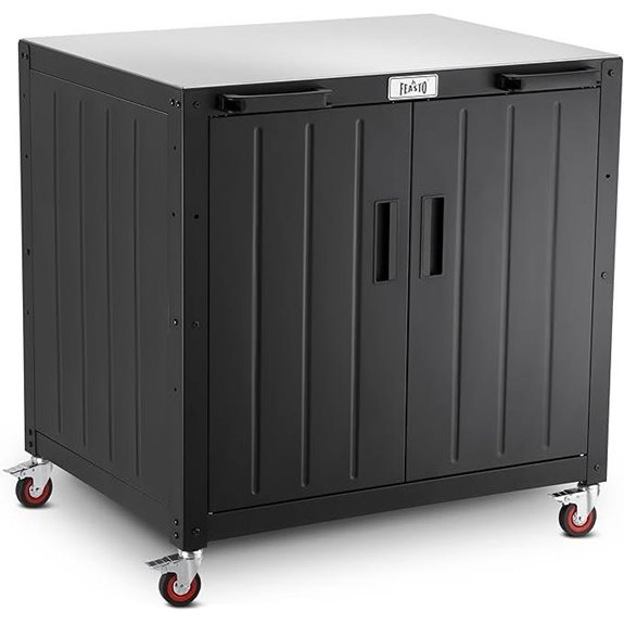 Outdoor Grill Table with Storage and Stainless Steel Top