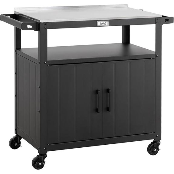 Outdoor Grill Cart with Stainless Steel Tabletop