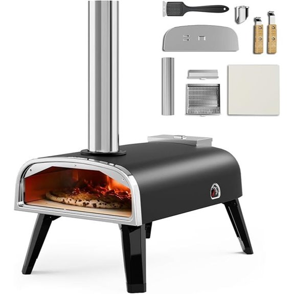 Outdoor 12 Wood-Fired Pizza Oven in Stainless Steel