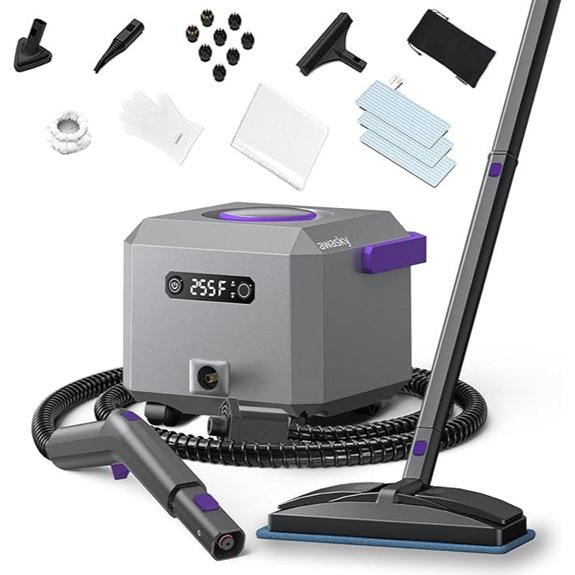 Steam Cleaner with 21-Piece Kit and Detachable Hose