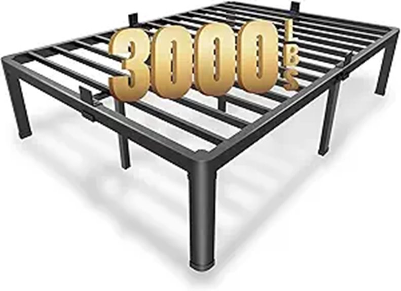 Full-Size Metal Platform Bed Frame with Support