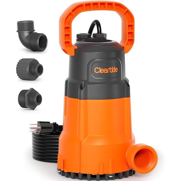 Cleartide 1/2 HP Submersible Sump Pump for Water