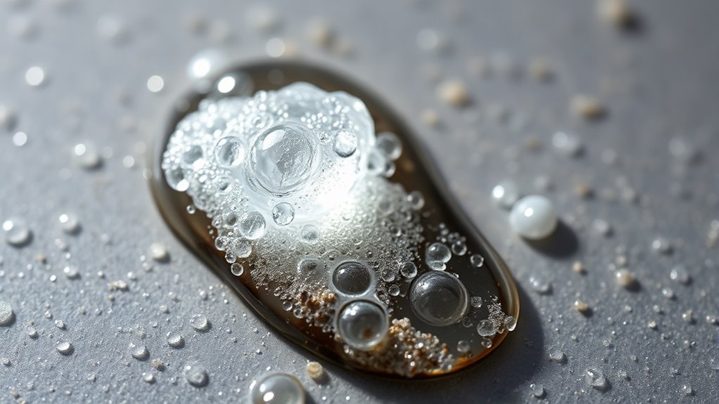 surfactants emulsify and trap