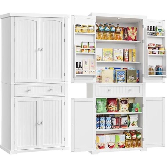 VASAGLE Tall Pantry Cabinet with Shelves and Drawers
