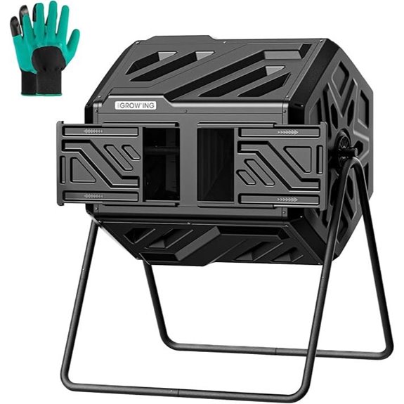 THEGROW'ING 43-Gallon Outdoor Compost Tumbler Bin