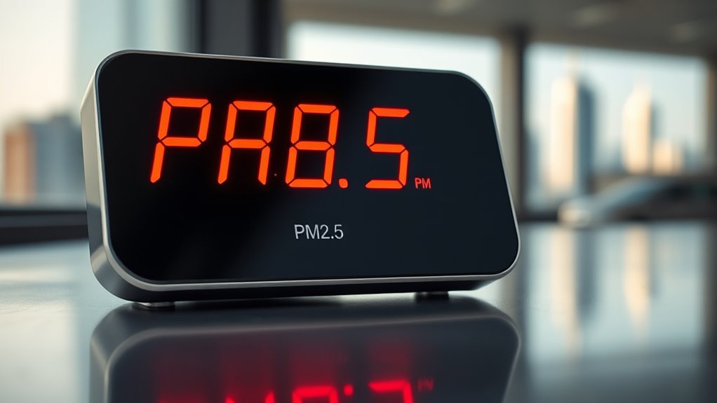 tiny airborne pollution particles