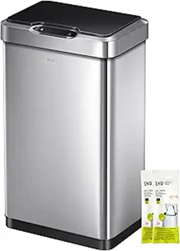 EKO Mirage-T Touchless Stainless Steel Trash Can