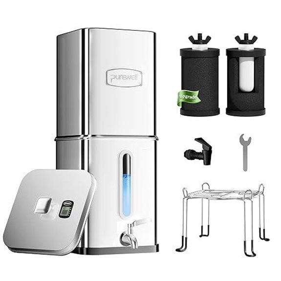 Purewell Square 3-Stage Gravity Water Filter System