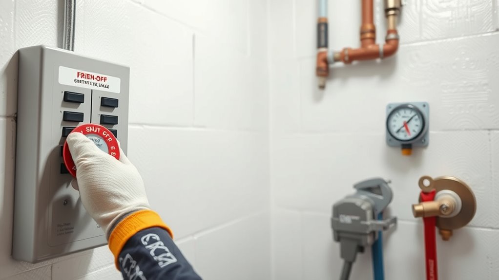 turn off power and gas