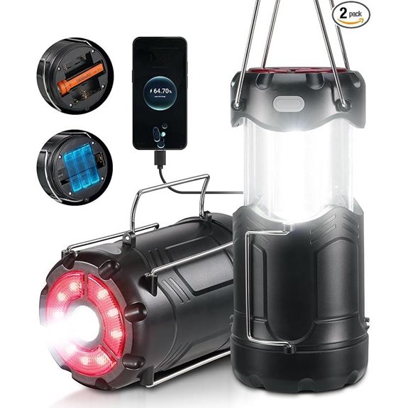 2 Pack Collapsible LED Camping Lanterns with USB Recharge