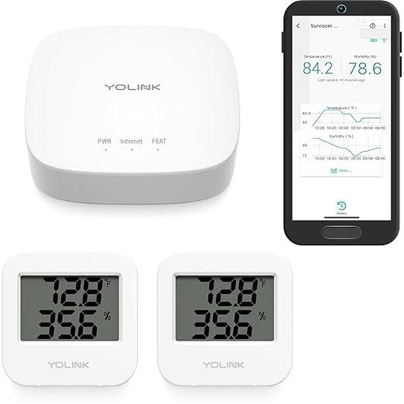 YoLink Smart Temp & Humidity Sensor 2 Pack with Hub