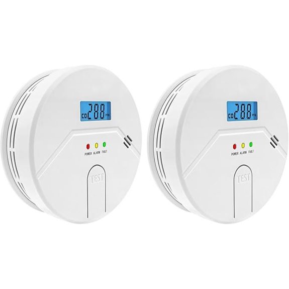 2-Pack Smoke & CO Detectors with LCD Display