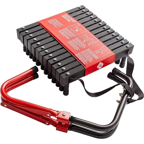 First Alert Two-Story Fire Escape Ladder 14 Feet Steel Anti-Slip Black