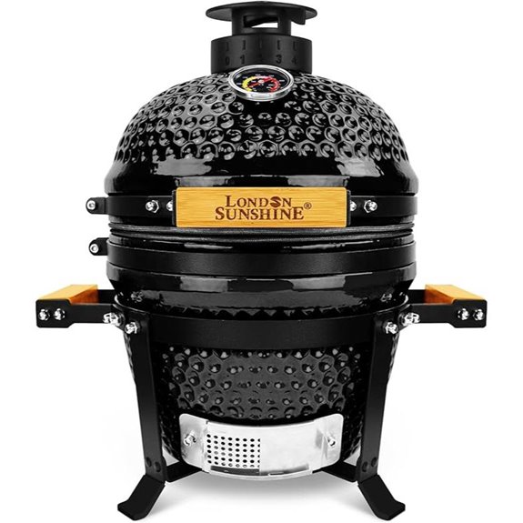 Upgraded 13-inch Ceramic Kamado Grill for Outdoor Cooking