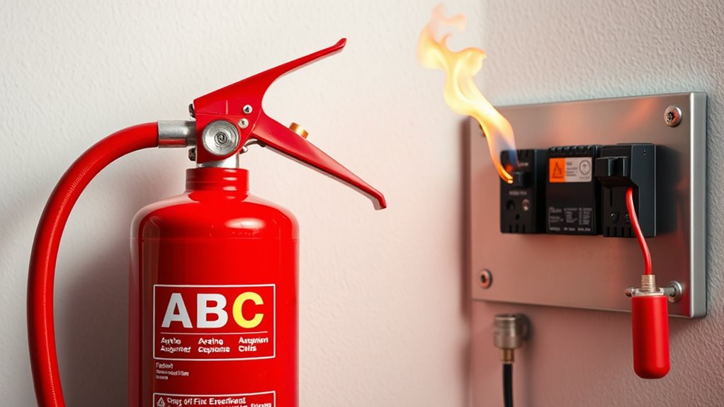 use appropriate fire extinguisher