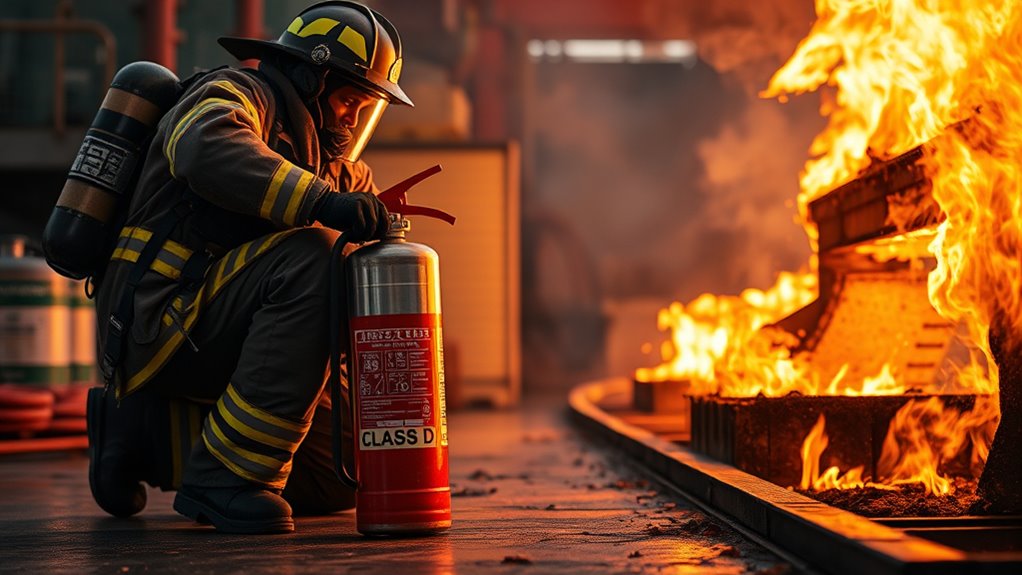 use dry powder extinguishers