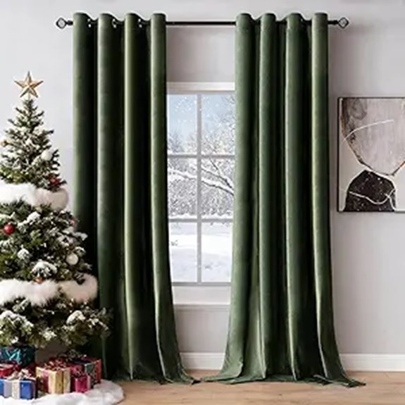MIULEE Velvet Grommet Curtains Set of 2