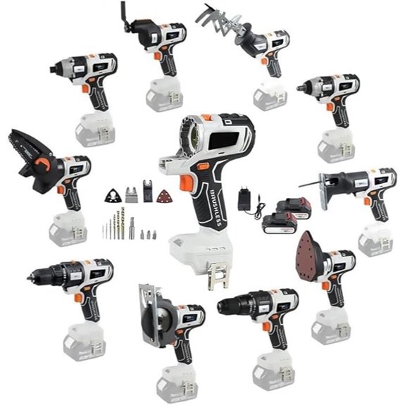 Cordless 10-in-1 Power Tool Set with Batteries
