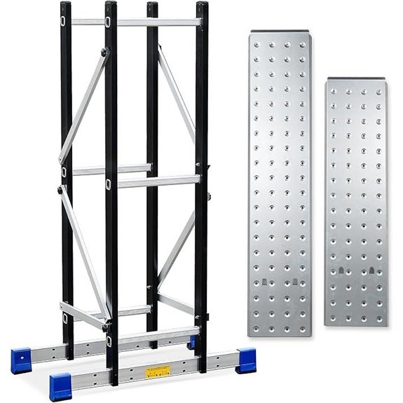 Multi-Purpose Folding Scaffold Platform with Ladder