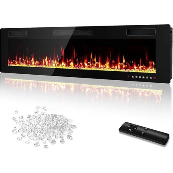 60 Wall-Mounted Electric Fireplace with Remote