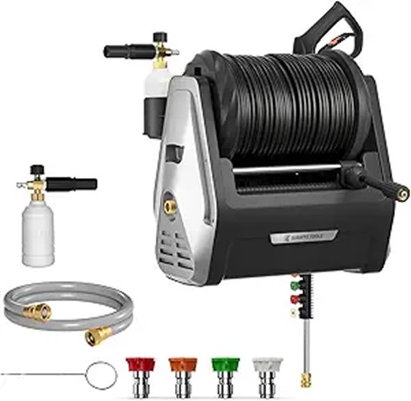Giraffe Tools Wall-Mount Pressure Washer with Rewind