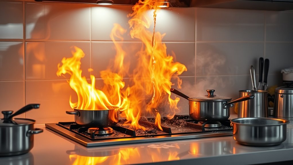 water worsens grease fires