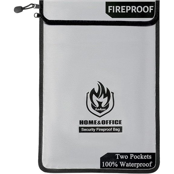 Waterproof Fireproof Document Bag with Pockets