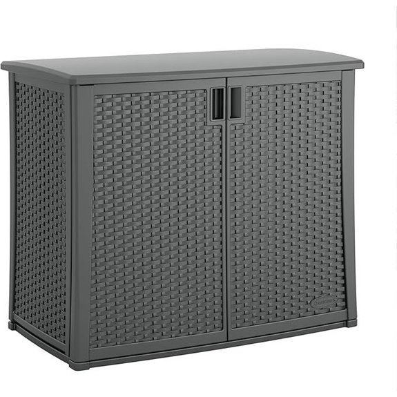 Suncast Waterproof Outdoor Storage Cabinet Lockable Gray