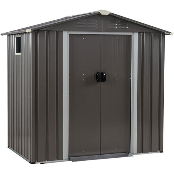 JYQAQA 6x4 ft Waterproof Metal Garden Shed