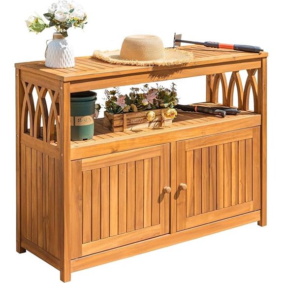 Devoko Weatherproof Acacia Wood Storage Cabinet