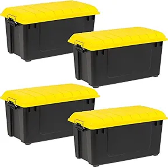 WeatherPro 21 Gallon Lockable Storage Bins (4 Pack)