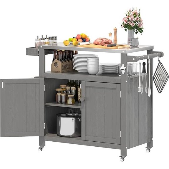 Weatherproof HIPS Outdoor Kitchen Island with Storage