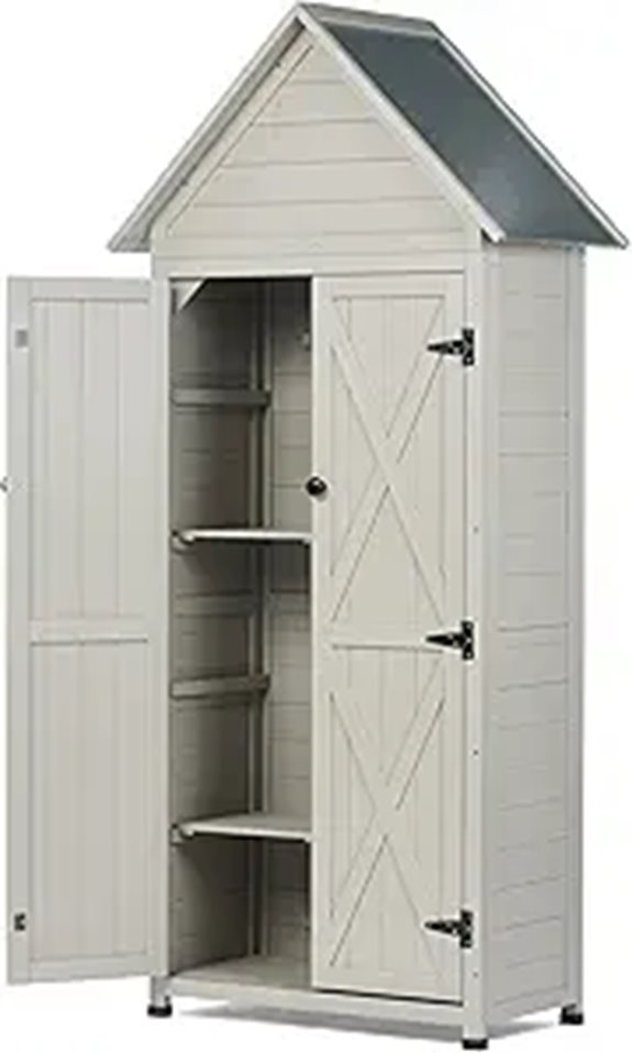 Weatherproof Wooden Outdoor Storage Shed with Shelves