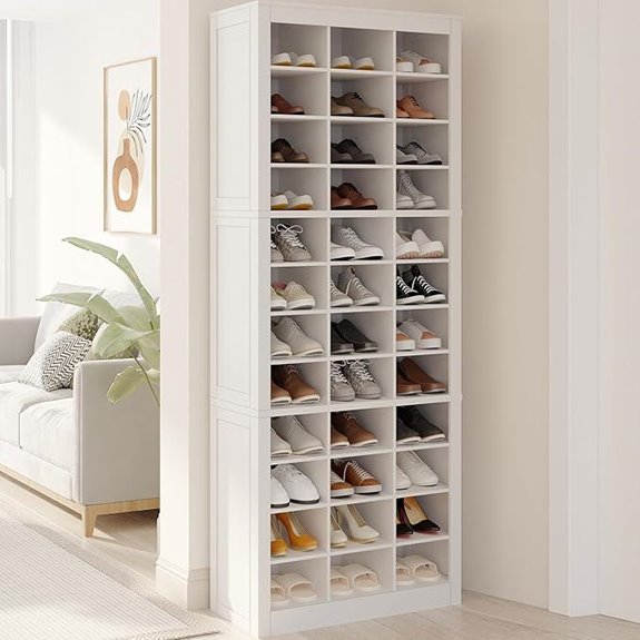 Widened 12-Tier Shoe Storage Cabinet in White