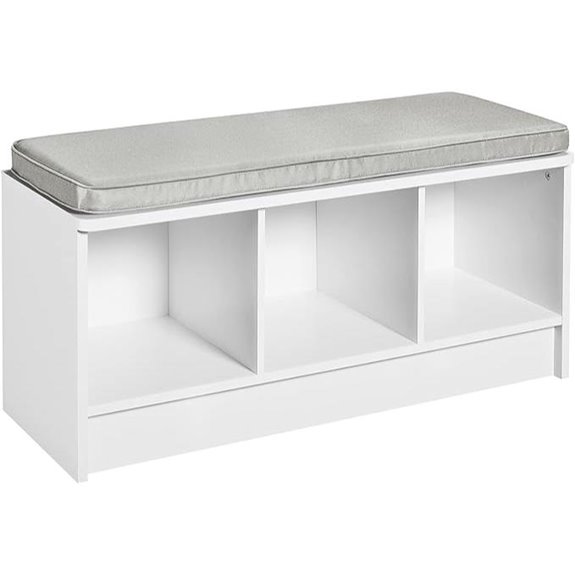 ClosetMaid 1631 Cubeicals 3-Cube Storage Bench White with Gray Cushion