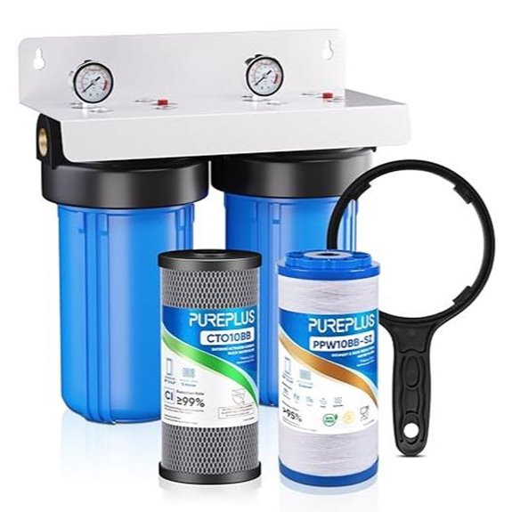 PUREPLUS Whole House Water Filtration System with Gauges