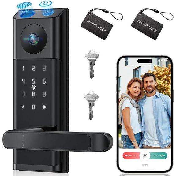 Smart Lock with Camera Keyless Entry Wi-Fi Deadbolt