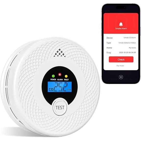 Smart Wi-Fi Smoke & CO Detector with App Alerts