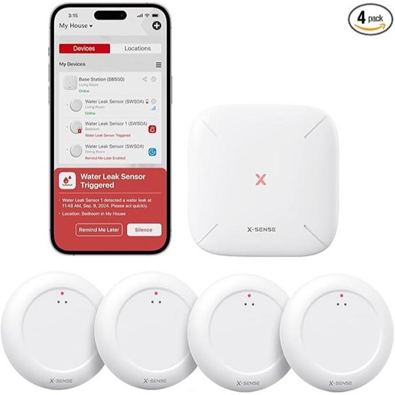 X-Sense Wi-Fi Water Leak Detector Kit with Sensors