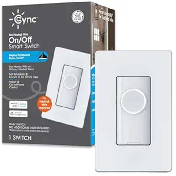 GE CYNC WiFi Smart Light Switch with On/Off Button