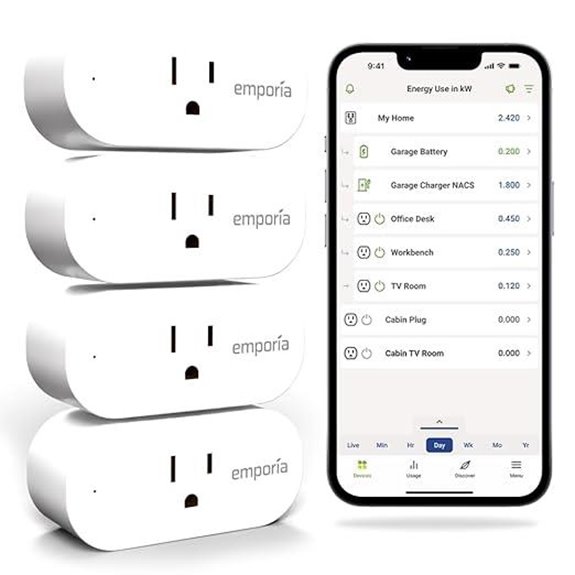 Emporia WiFi Smart Plug 4-Pack with Energy Monitoring