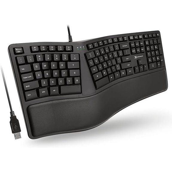 X9 Wired Ergonomic Keyboard with Cushioned Wrist Rest